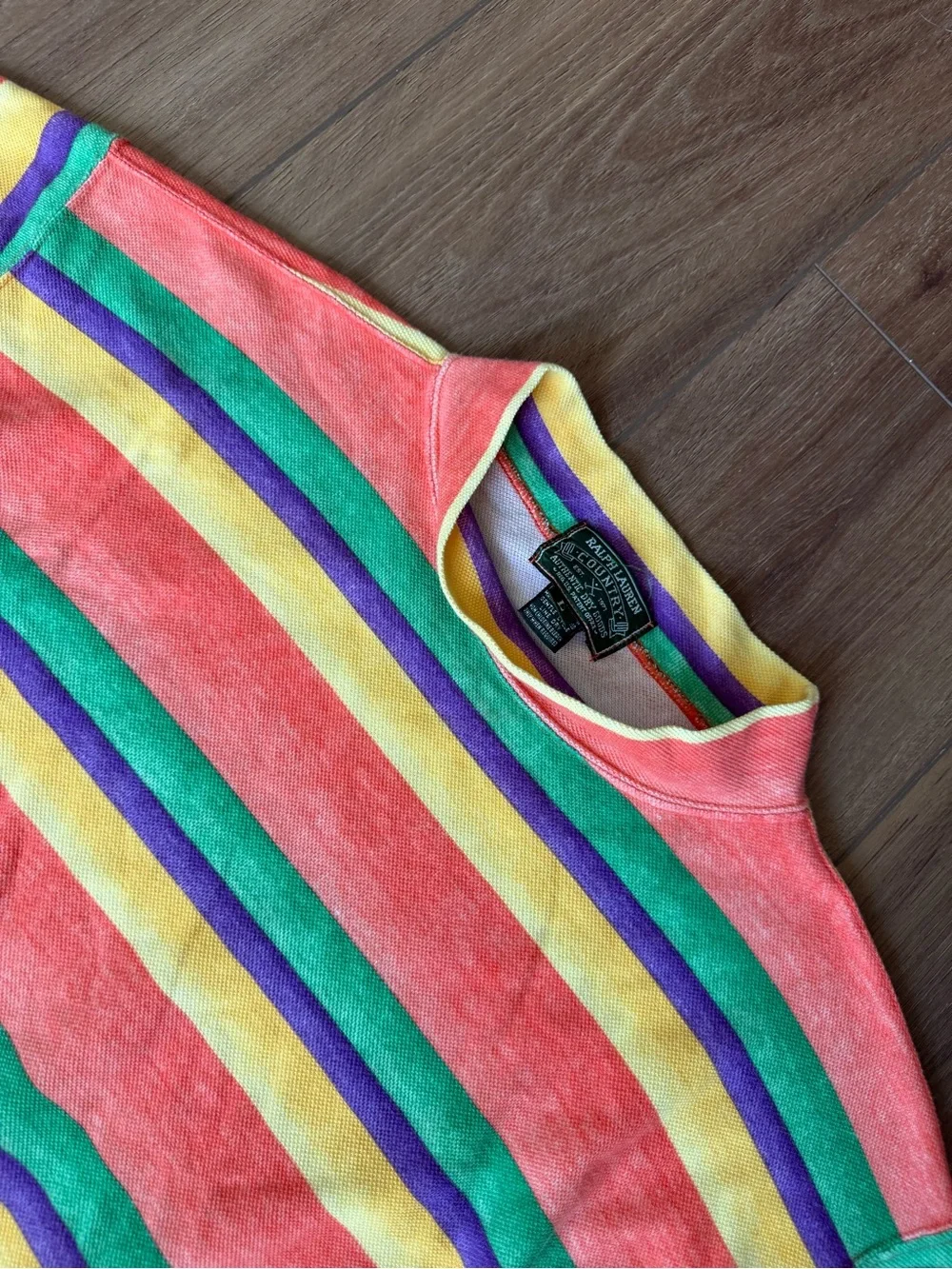 Vintage Ralph Lauren Country Multicolor Striped USA CP RL 90s Country Pony Large